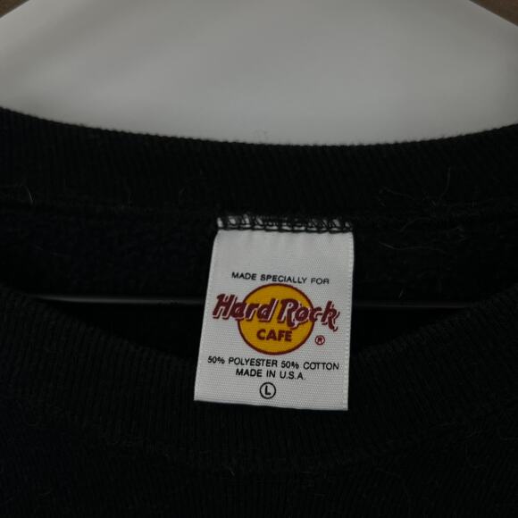 Vintage Hard Rock Cafe Pullover Sweatshirt Chicago Black Size Large - Picture 6 of 7